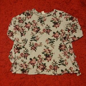 **BARELY WORN** All over Terra & Sky magenta flower sweater women's size oX/14W